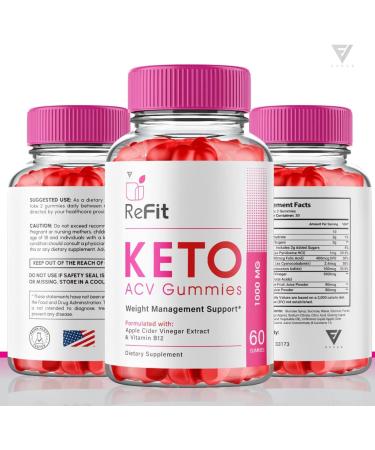 Refit Keto ACV Gummies for Weight Loss - Advanced Formula with Vitamin B12 - 60 Count - Buy Online on GoSupps.com