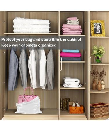 Luxury Handbag Storage Bags - Set of 5 White Silk Pouches with Drawstring - Buy Online on GoSupps.com
