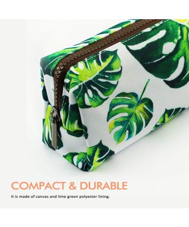 Lparkin Linen Pen Bag - Leaf Pattern Large Capacity Case for Office & Cosmetics - Eco-Friendly Green Pencil Tetui for Students - Buy Online on GoSupps.com