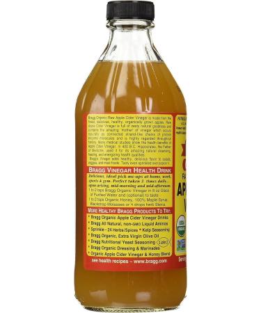 Braggs Organic Apple Cider Vinegar With The Mother 473ml with Free 2 x 30ml cup | Raw-Unfiltered | Certified Organic - Buy Online on GoSupps.com