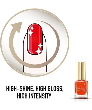 Max Factor Gel Shine Lacquer Nail Polish 11ml - Vivid Vermillion 20 - Buy Online on GoSupps.com