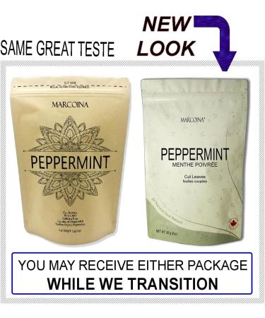 Pure Peppermint Leaves Herbal Tea by Marcoina - Cut Loose Leaves 56g in Resealable Bag Caffeine-Free Tea from USA - Perfect for Hot Brews - Known as Mentha piperita L. mint and Mentha tea - 2oz. Peppermint Leaves Cut 56-g. / 2-oz. - Buy Online on GoSupps.com