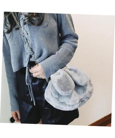 Alipis 2 Pcs Single Shoulder Bag Crossbody Bag Metal Chain Bag Plush Bag Handbag Fur Bag Messenger Bag Wild - Buy Online on GoSupps.com