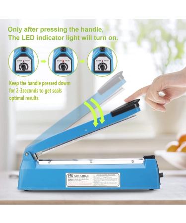 8 Inch Manual Impulse Heat Sealer for Plastic Bags - Includes Extra Replace Element Grip - PE PP Bags Sealing Machine - Buy Online on GoSupps.com