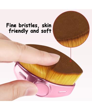 Rose Gold AirWos Foundation Makeup Brush - Kabuki Hexagon Blush Brush for Liquid & Powder Cosmetics with Storage Case - Buy Online on GoSupps.com