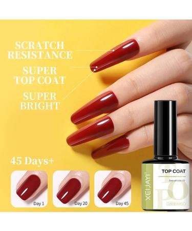 Gel Nail Polish Top Coat and Base Coat - 2Pcs No Wipe Top and Base Coat Gel Nail Polish Set - Soak Off UV Gel Polish - Gel Base Coat for Builder Gel - Natural Nails DIY Nail Art At Home - Buy Online on GoSupps.com