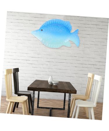 Toddmomy Ocean Animals 1pc Casa Iron Summer Crafts Fish-shaped Wrought Hanging Metal Creative Decoraciones Vivid Pendant Blue 30X18CM - Buy Online on GoSupps.com