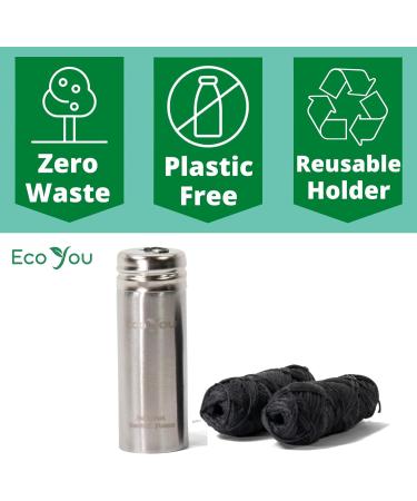 EcoYou Eco Floss | 2 Charcoal Dental Floss Refills + Dental Floss Holder | Mint & Candelilla Wax | Bamboo Floss Natural Dental Floss Charcoal Floss Biodegradable Floss Dental Floss Refill - Buy Online on GoSupps.com