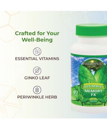 Youngevity Ultimate Memory FX : Ginkgo Leaf Periwinkle Herb + Vitamins to Support Brain Function and Memory - Brain Health Memory Retention Supplement (60 Capsules) - Buy Online on GoSupps.com