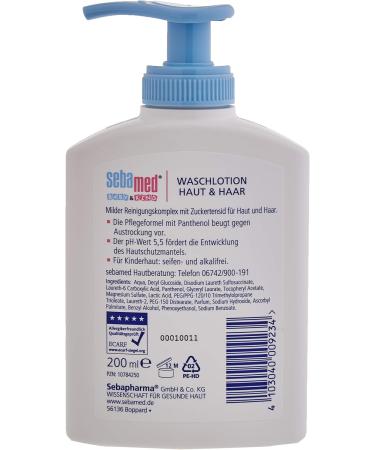 Sebamed Baby & Child Wash Lotion Shampoo & Shower Gel 3 Pack (200ml Each) | Gentle Cleansing for Delicate Skin & Hair | Ideal for Dry Skin & Irritation - Buy Online on GoSupps.com