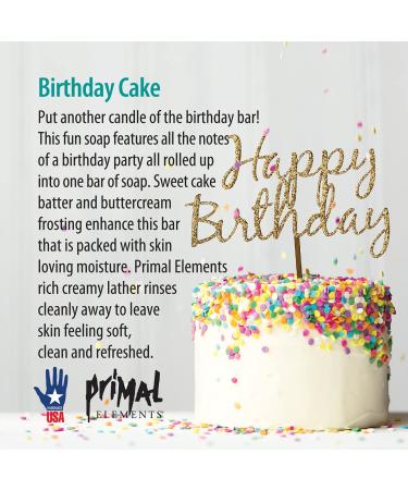 Primal Elements Birthday Cake Loaf Soap - 80 Ounce | Luxury Vegan Soap for All Skin Types - International Shipping Available - Buy Online on GoSupps.com