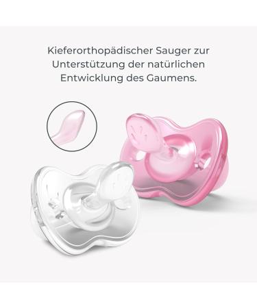 Nuvita 7052 Orthosoft Light Rullners - 100% Silicone with Orthodontic Suction Wart 0m+ & Self-Sterilizing Cover - Pink/Transparent | International Shipping - Buy Online on GoSupps.com