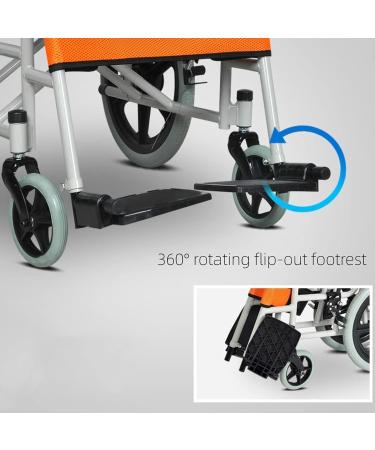 Ultra Lightweight Foldable Wheelchair with Handbrakes and Swing Away Footrests 45Cm Wide Seat Portable & Transport Wheelchair Wheelchairs for Elderly Adults(Color:D) - Buy Online on GoSupps.com