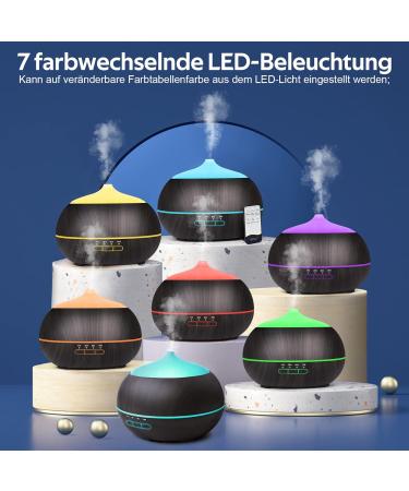 500ml Essential Oils Aromatherapy Diffuser | Ultrasonic Air Humidifier for Bedroom | Wood Grain Design | Black Fragrance Oil Diffuser - Buy Online on GoSupps.com