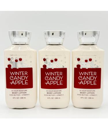 Bath & Body Works Winter Candy Apple 8-Ounce Body Lotion 3-Piece Set