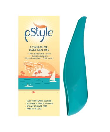 pStyle | Stand to Pee with Ease While Fully Clothed | for Women, Non Binary, & Trans Men | Made in The USA | Reusable Pee Funnel is a Game Changer for Camping, Music Festivals, and More! Turquoise - Buy Online on GoSupps.com