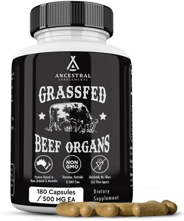 Ancestral Supplements Beef Liver & Beef Organs Bundle Supports Energy Immunity & Whole Body Wellness Grass Fed Pasture Raised Multivitamin with Liver Heart Kidney Pancreas & Spleen Non-GMO - Buy Online on GoSupps.com