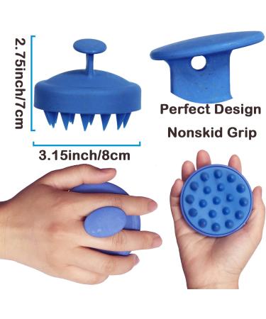 Hair Shampoo Brush & Scalp Massager - Soft Silicone Bristles for Scalp Health & Hair Growth (Blue) - Ideal for Wet & Dry Use - International Shipping Available - Buy Online on GoSupps.com