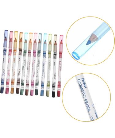 minkissy 12 Pieces Colored Eyeliners Color Eyeliner Colored Pencils Liquid Liner Colorful White Pole Mousse medium colorful - Buy Online on GoSupps.com