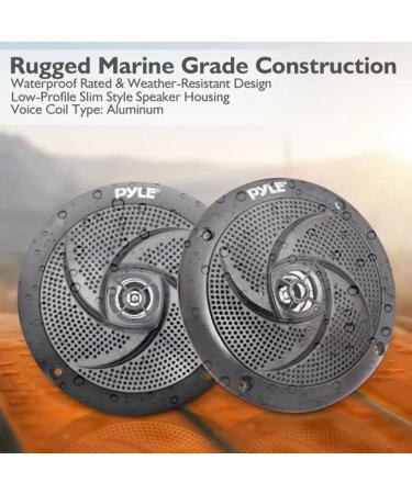 240W 6.5 Inch Low-Profile Waterproof Marine Speakers - 2 Way 1 Pair Slim Style Outdoor Audio System for Boat & Off-Road Vehicles - Pyle (Black) - Buy Online on GoSupps.com