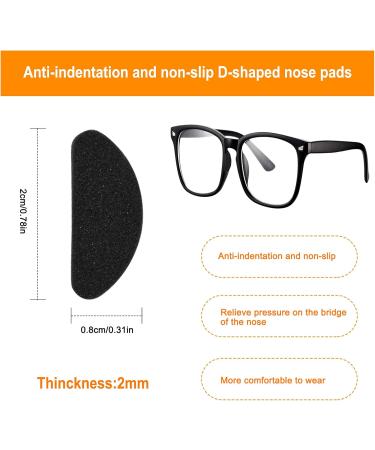 Naapesi 40 Pairs Slide Resistant Glasses Nose Pads - Soft Self-Adhesive Foam D-Shaped Cushions (Skin Color + Black) for Glasses & Sunglasses - Buy Online on GoSupps.com