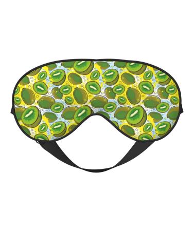 Watercolor Kiwi Fruits Summer Sleep Mask Double-Sided Eye Mask Soft Adjustable Sleeping Eye Covers for Sleeping Perfect Shading Reduce Eye Edema