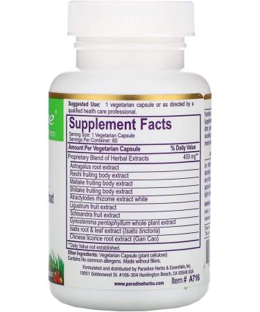 Buy Paradise Herbs Astragalus Reishi Maitake - 60 Vegan Capsules for Immune Support - Buy Online on GoSupps.com