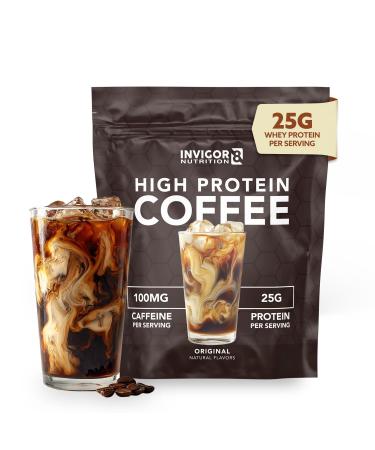 INVIGOR8 High Protein Coffee Powder 25 Grams Whey Isolate100mg Natural Green Tea Caffeine | 0 Added Sugar Keto Gluten Free 99.9% Lactose Free | Hot or Iced15 Serving 15 Servings (17 OZ Original) Original 1.07 Pound (Pack o