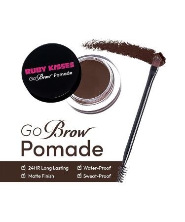 Ruby Kisses Go Brow Pomade - Dark Brown | Water-resistant, Long-lasting, Smudge-proof Eyebrows - Buy Online on GoSupps.com