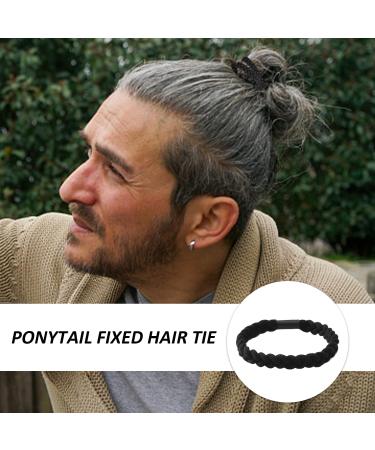 10 Pieces of Men's Braided Headbands Men's Hair Ties High Elastic Braided Headbands Ponytail Fixed Hair Ties Suitable for Ponytails and Braids (Black) - Buy Online on GoSupps.com