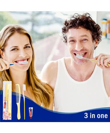 50 Individually Packaged Disposable Toothbrushes with Toothpaste & Comb - Ideal for Hotels Shelters and Charities - Buy Online on GoSupps.com