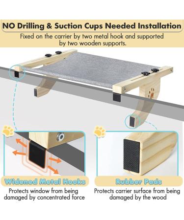 AMOSIJOY Cat Window Perch Hammock for Large Cats - Sturdy Wood & Metal Frame - Easy to Assemble Cat Bed for Windowsill, Bedside, Drawer, Cabinet - 21.7x15x6.9 - Buy Online on GoSupps.com
