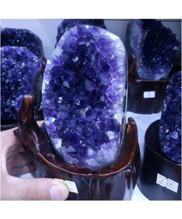 Amethyst Rough Stone 1.4kg Natural Purple Crystal Cluster Natural Uruguay Amethyst cave Decoration + Base - Buy Online on GoSupps.com