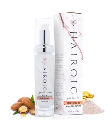 HAIROIC Hair Serum - Heat Protector for Hair with Vitamin E, A and Moroccan Argan Oil, Strengthening, Repair, Control Frizz, Shine, All In One Anti Frizz Hair Serum (2.02 fl oz / 60 ml) 2.02 Fl Oz (Pack of 1)