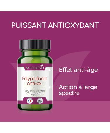 Polyph nols Anti-Ox 30 G lules - Compl ment Alimentaire 100% Naturel Base de V g taux - Resv ratrol Ac rola Sauvage Cacao Grenade Mat Th Vert Th Noir Vitamine E - Antioxydant - Buy Online on GoSupps.com