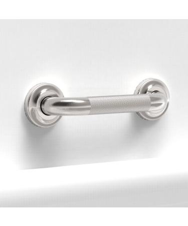 AquaChase 1-1/4" Knurled Grab Bar, ADA Compliant Bath Safety Shower Handrail, Bathroom Mobility Aid Handle for Seniors and Disabled, Heavy Duty 500lbs Support 9in Brushed Nickel