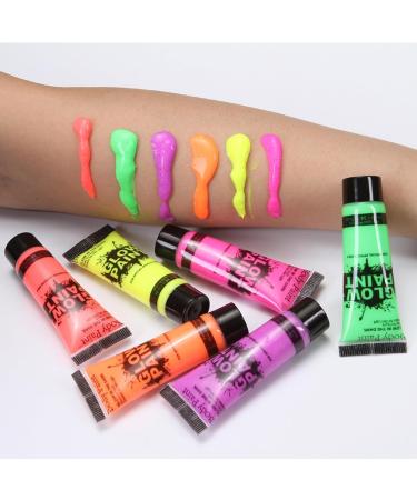 6pcs Glow In The Dark UV Face Paint Set for Halloween, Party & Cosplay - Buy Online on GoSupps.com