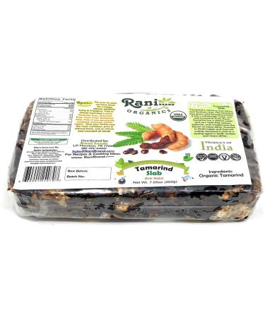 Rani Organic Tamarind Slabs 7oz - All Natural, Vegan, Gluten Free, NON-GMO - USDA Certified Organic from India (200g) - Buy Online on GoSupps.com