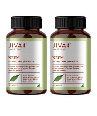 Neem Tablet | 100% Ayurvedic Formulation Purifies Blood Treats Urinary Disorders | Pacifies Pitta and Kapha Doshas | Promotes Healthy Skin - 120 Tablets (Pack of 2)