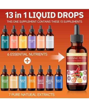 Cayenne Pepper Drops Vegetarian NO-GMO Vitamin D3 K2 Turmeric Supplement Gut Health Beetroot Drops Hawthorn Berry Beet Root Powder Ceylon Cinnamon Turmeric Curcumin Berberine(1 Pack) Strawberry 2 Fl Oz (Pack of 1) - Buy Online on GoSupps.com
