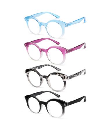 Eyekepper 4-pack Round Reading Glasses Women Small Lens Readers +1.25 4 Pack Mix Color 1.25 x
