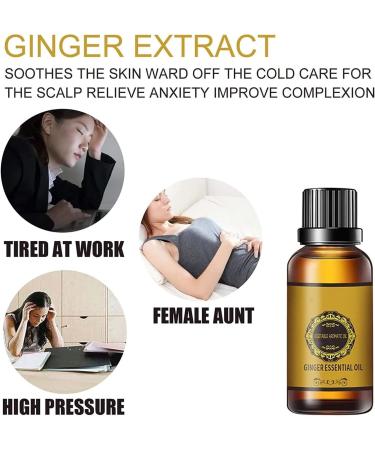6PCS Belly Drainage Ginger Oil | Slimming Tummy & Lymphatic Drainage Massage | Organic Ginger Essential Oil for Swelling & Pain Relief - Buy Online on GoSupps.com