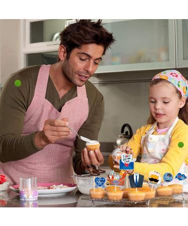 24 Pcs Fathers Day Cupcake Toppers Fathers Day Cake Toppers-I Love You Day Best Dad Ever Happy Dad Birthday Cake Picks Cake Insert Topper for Fathers Day Party Favor Supplies Cake Decorations - Buy Online on GoSupps.com