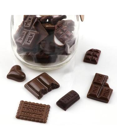 Calkkrer 60 pieces artificial chocolate simulation chocolate resin chocolate cabochons candy decoration artificial candy chocolate model - Buy Online on GoSupps.com