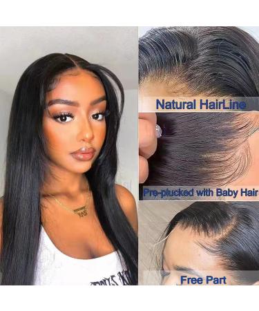 Lace Front Human Hair Wig 22 Natural Black - Pre Plucked with Baby Hair, 150% Density Brazilian Virgin Hair - HD Transparent Lace Frontal Wig for Black Women - Buy Online on GoSupps.com