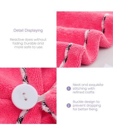 Frcolor Hair Drying Towel Set - Ultra Absorbent Twist Hair Turban Duo in Pink Purple | Hair Wrap Cap for Quick Drying - Buy Online on GoSupps.com