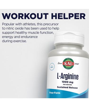 KAL 1000 Mg L-arginine Tablets 120 Count 120 count (Pack of 1) - Buy Online on GoSupps.com