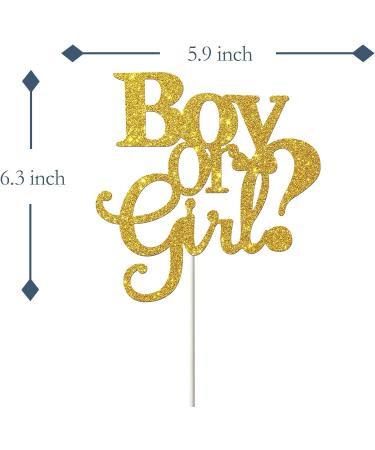 Tenhaisi Boy or Girl Cake Topper Boy and Girl Baby Shower Party Supplies Decor Gender Reveal Party Decoration Gold Glitter - Buy Online on GoSupps.com