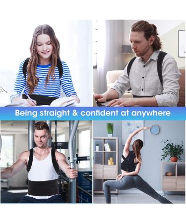 Adjustable Posture Corrector for Men & Women - Backs Straight & Confident | Black B02 - Buy Online on GoSupps.com