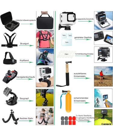 Buy Gurmoir Waterproof Accessories Set for GoPro Hero 12/11/10/9 Black - Complete Action Camera Kit (DT06) | International Shipping - Buy Online on GoSupps.com